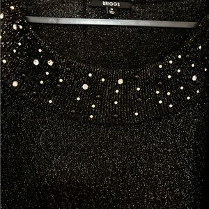 Briggs New York Black Sweater with Sparkling Accents